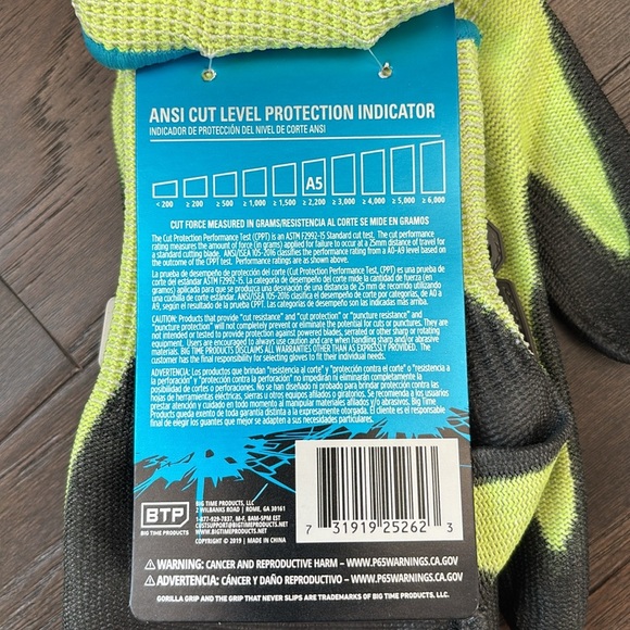 Gorilla Grip Hi-VIS Rhinoflex cut protection, max grip touch screen compatible - Picture 5 of 7